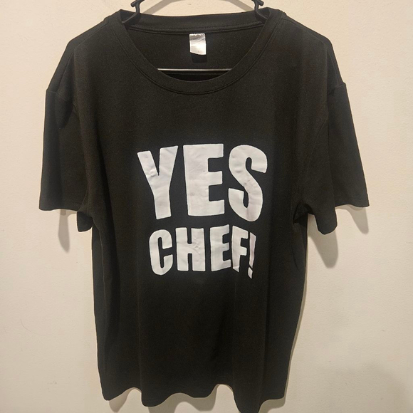 Men's Unbranded Black White Yes Chef! Short Sleeve Tee L - Picture 3 of 7